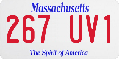 MA license plate 267UV1