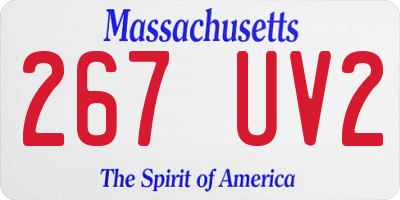 MA license plate 267UV2