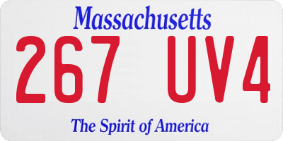 MA license plate 267UV4