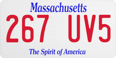 MA license plate 267UV5