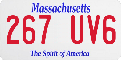 MA license plate 267UV6