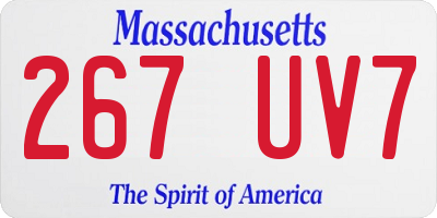 MA license plate 267UV7