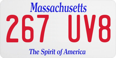 MA license plate 267UV8