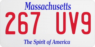 MA license plate 267UV9