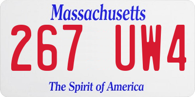 MA license plate 267UW4