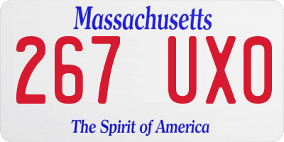 MA license plate 267UX0