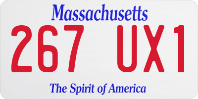 MA license plate 267UX1