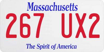 MA license plate 267UX2