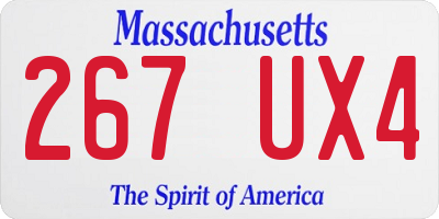 MA license plate 267UX4