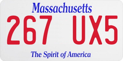 MA license plate 267UX5