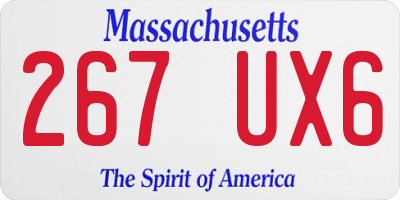 MA license plate 267UX6