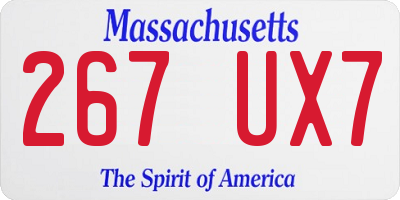 MA license plate 267UX7