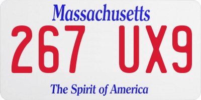 MA license plate 267UX9