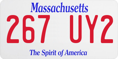 MA license plate 267UY2