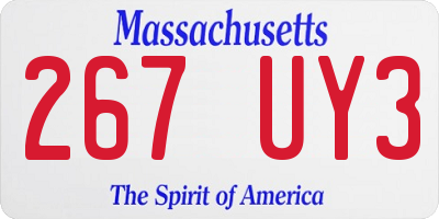 MA license plate 267UY3