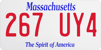 MA license plate 267UY4