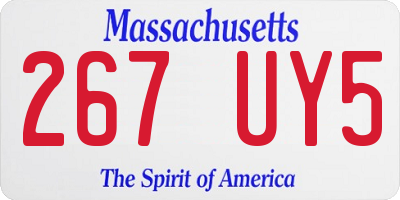 MA license plate 267UY5