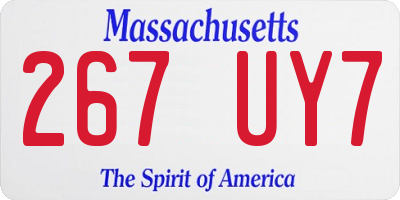 MA license plate 267UY7