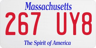 MA license plate 267UY8