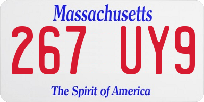 MA license plate 267UY9
