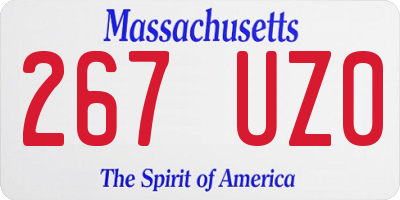 MA license plate 267UZ0