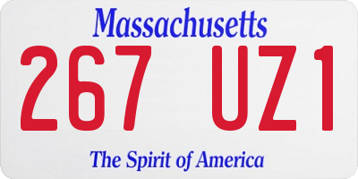 MA license plate 267UZ1