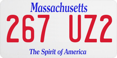 MA license plate 267UZ2