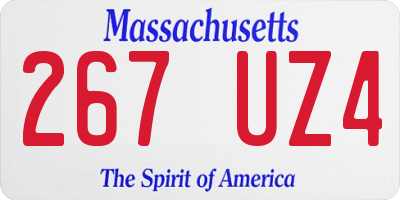 MA license plate 267UZ4