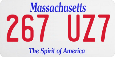 MA license plate 267UZ7