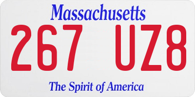 MA license plate 267UZ8