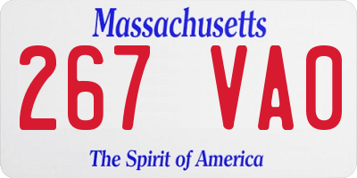 MA license plate 267VA0