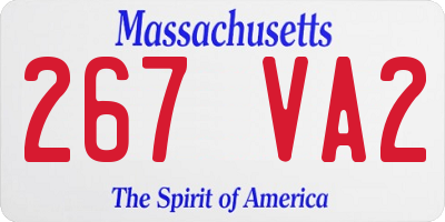 MA license plate 267VA2