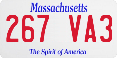 MA license plate 267VA3