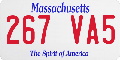 MA license plate 267VA5