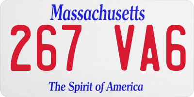 MA license plate 267VA6