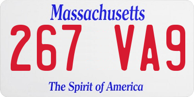 MA license plate 267VA9
