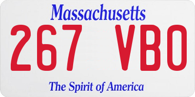 MA license plate 267VB0