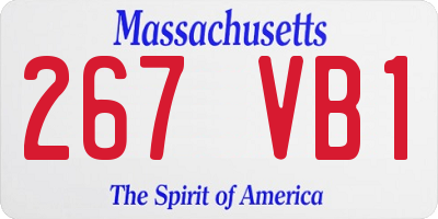 MA license plate 267VB1