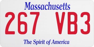 MA license plate 267VB3