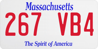MA license plate 267VB4