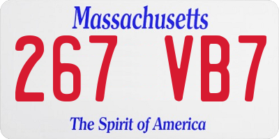 MA license plate 267VB7