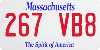 MA license plate 267VB8