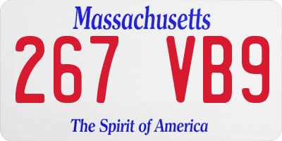 MA license plate 267VB9