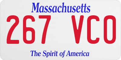 MA license plate 267VC0