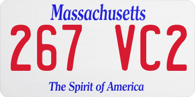 MA license plate 267VC2