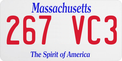 MA license plate 267VC3