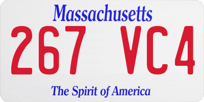 MA license plate 267VC4