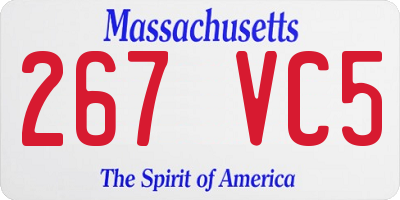 MA license plate 267VC5
