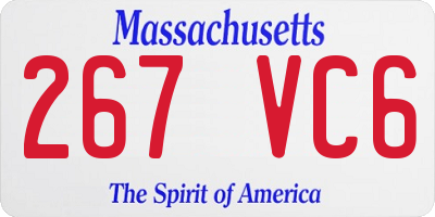 MA license plate 267VC6