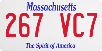 MA license plate 267VC7